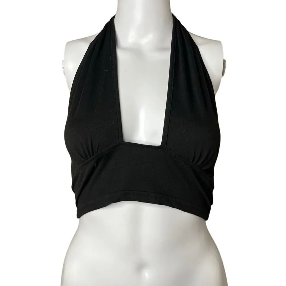 Black Halter Crop Top